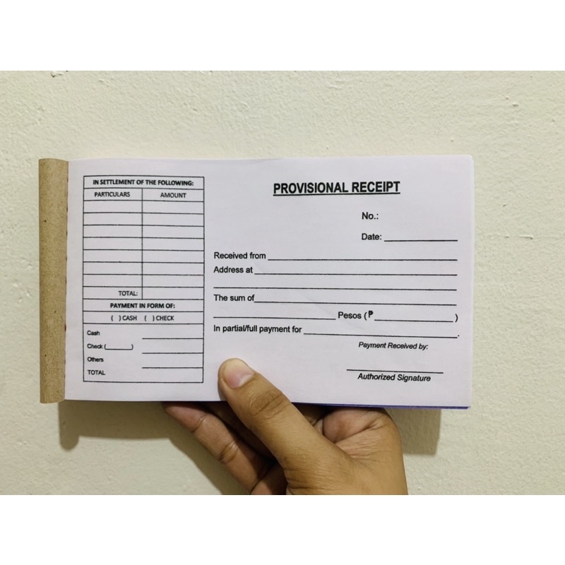 ♟☞ Carbonized Acknowledgement Provisional Collection Receipt 100