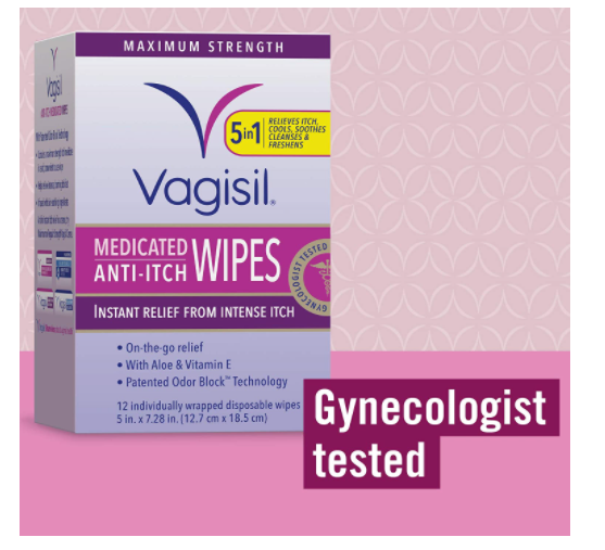 Vagisil Anti-Itch Medicated Feminine Intimate Wipes for Women, Maximum ...