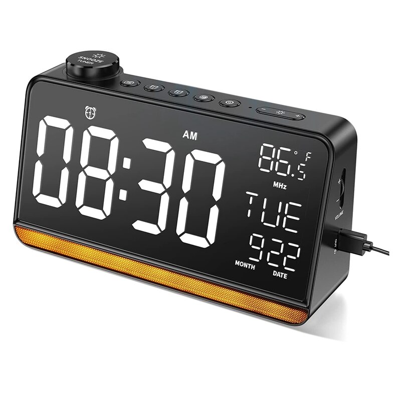 Alarm Clock for Bedroom 9 Inch Digital Clock Radios with USB Charger