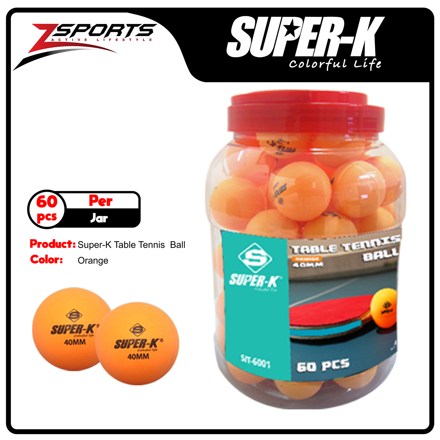 SuperK Table Tennis Ball 40mm x 60 pcs Lazada PH