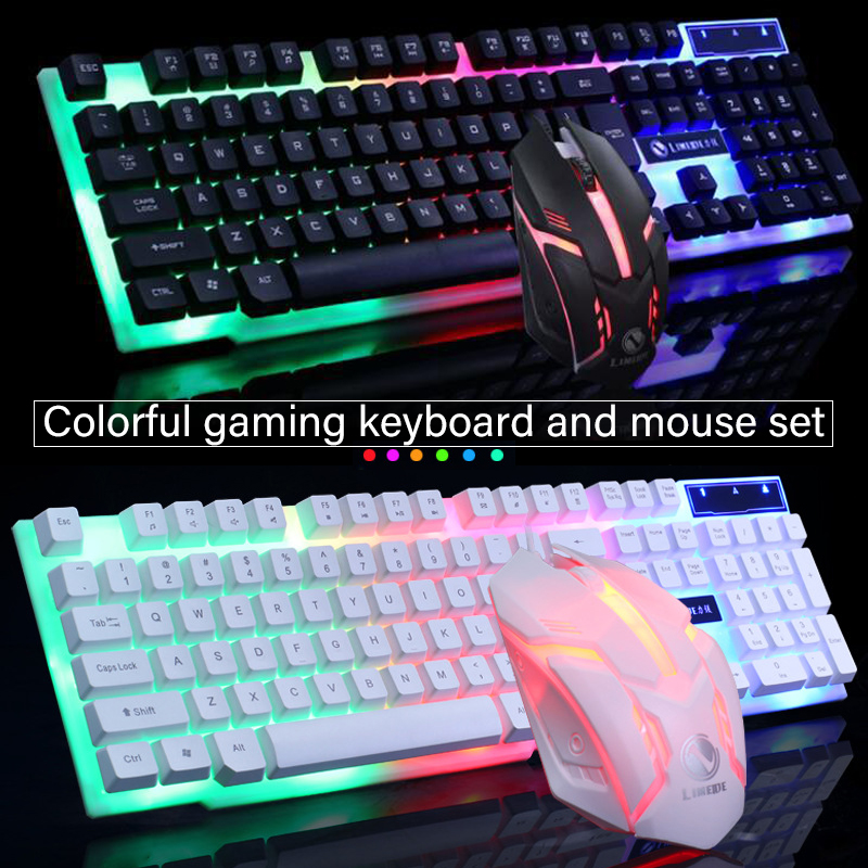 illuminated keyboard and mouse