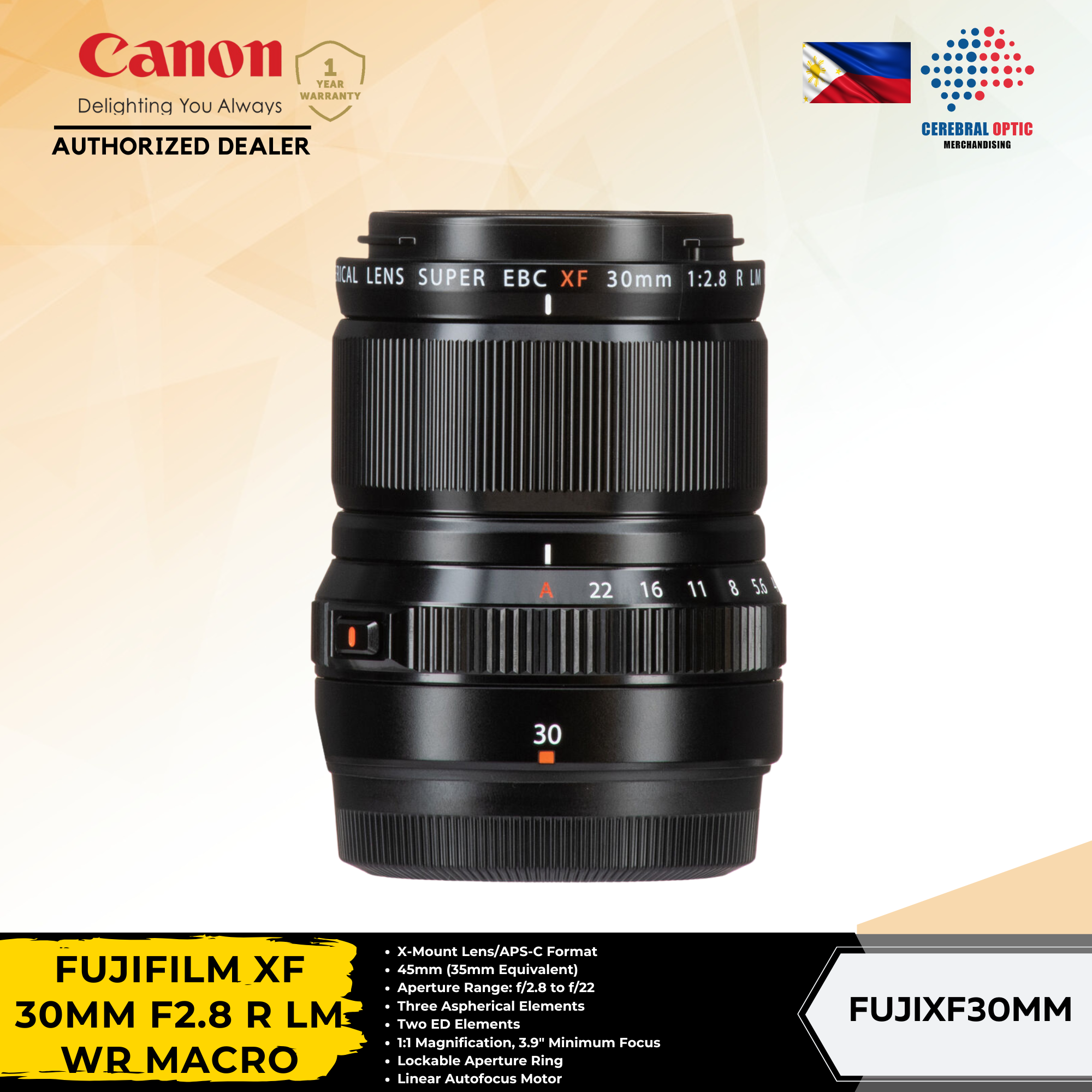 FUJIFILM XF 30MM R LM WR MACRO X-Mount Lens/APS-C Format