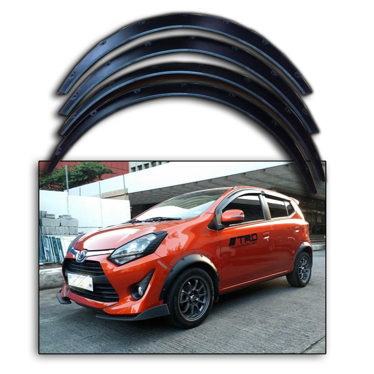 TOYOTA WIGO Fender Flare Universal Flexible Kit Arch Wheel Eyebrow