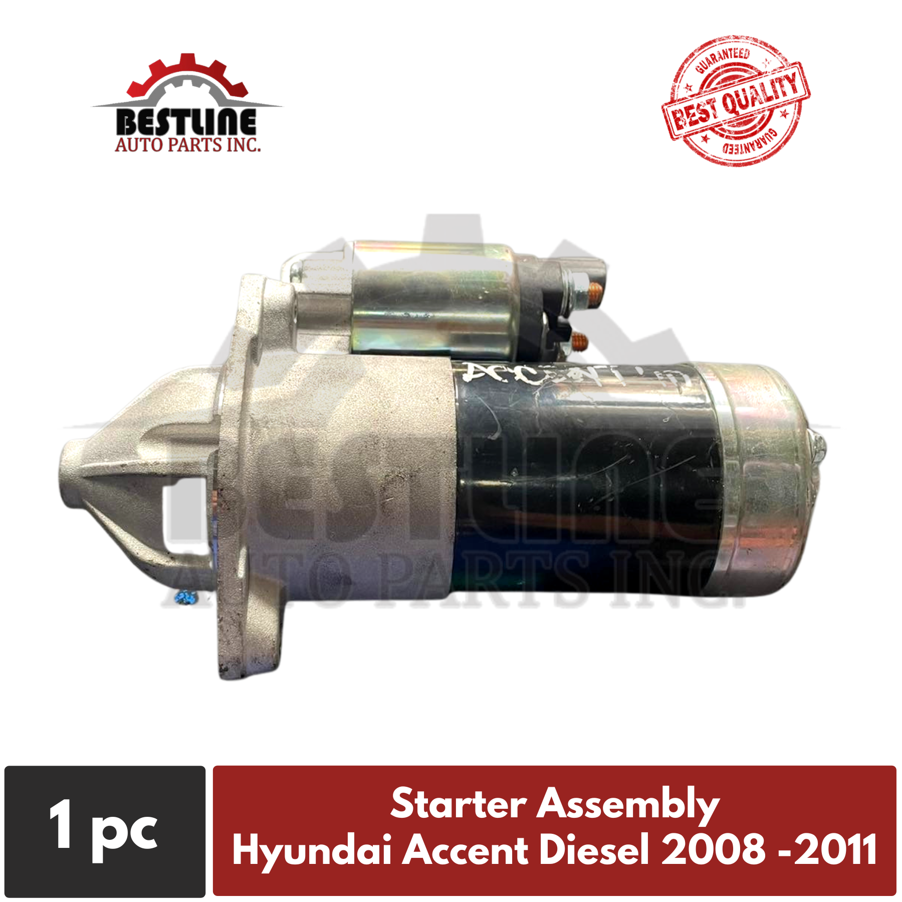 RUNFEEI Starter For Hyundai Accent & Dodge Verna – 1.5L 1.6L Auto Trans 2001-2009, 12V, 8 Tooth, CW, PMDD