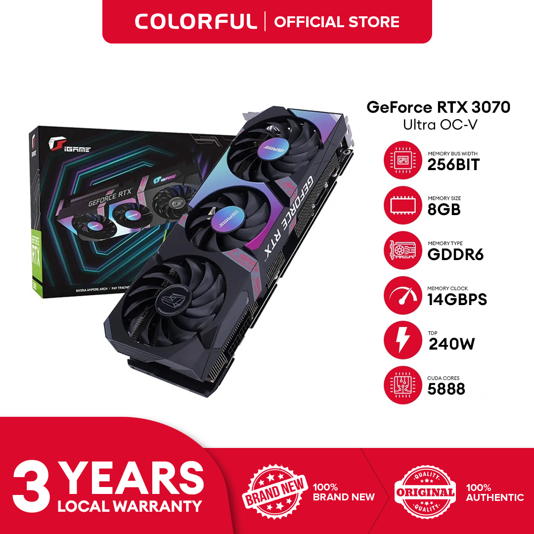 Colorful GeForce RTX 3070 Ultra 8GB OC-V Graphics Card Lazada PH