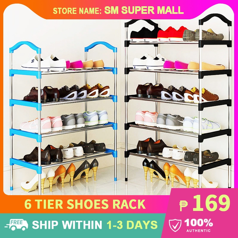 【Steel Alloy】Adjustable 6-layer Shoes Rack Bookshelf Storage Organizer ...