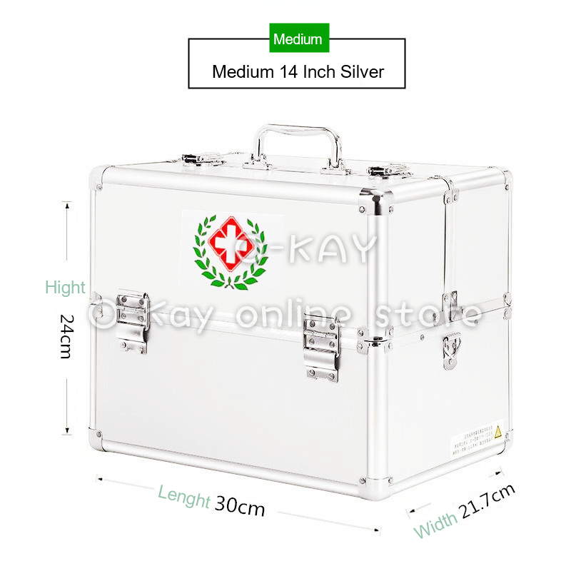 OKAY Household Medicine Box Aluminum Alloy Double Open MultiLayer
