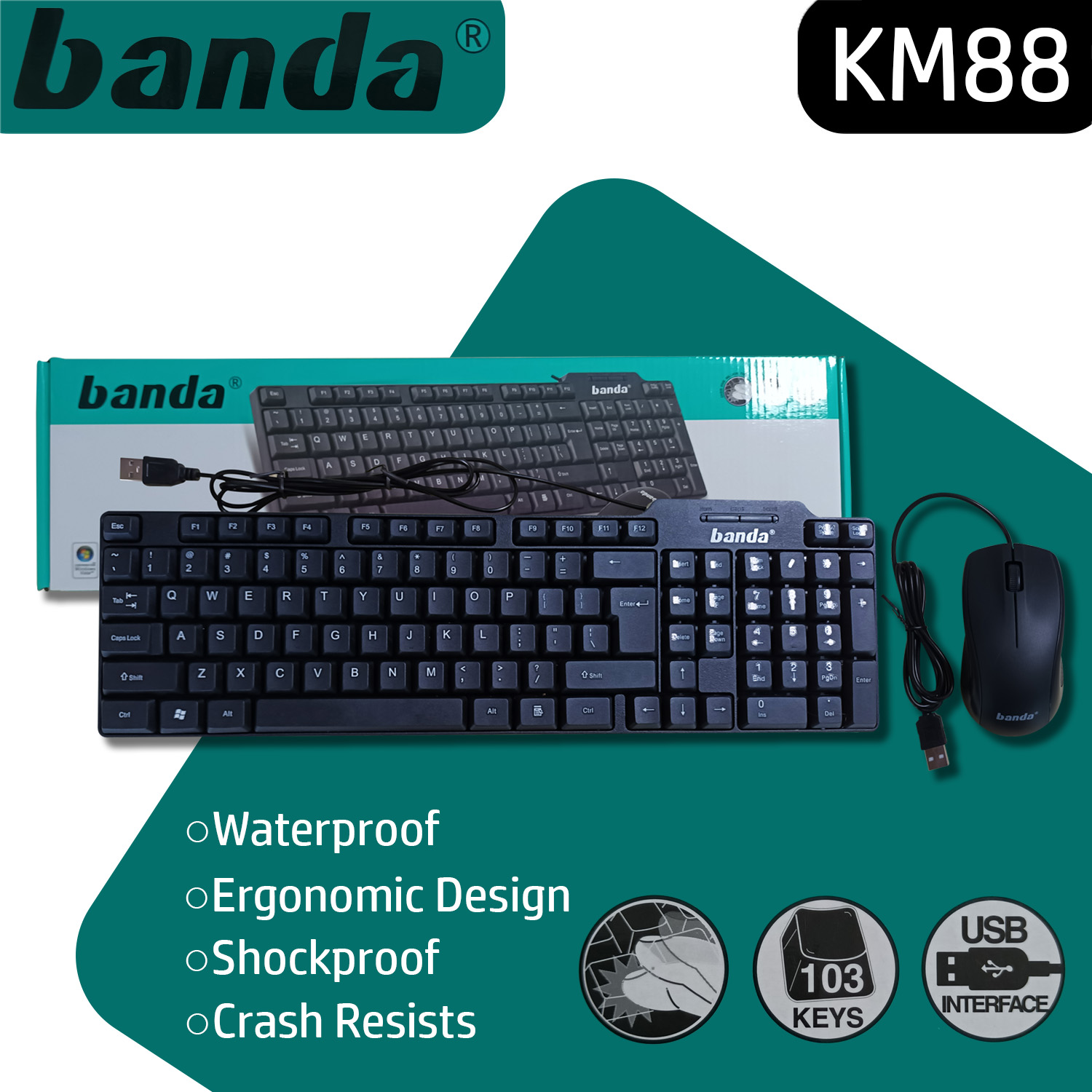 Banda KM88 Standard Keyboard & Mouse Combo Lazada PH