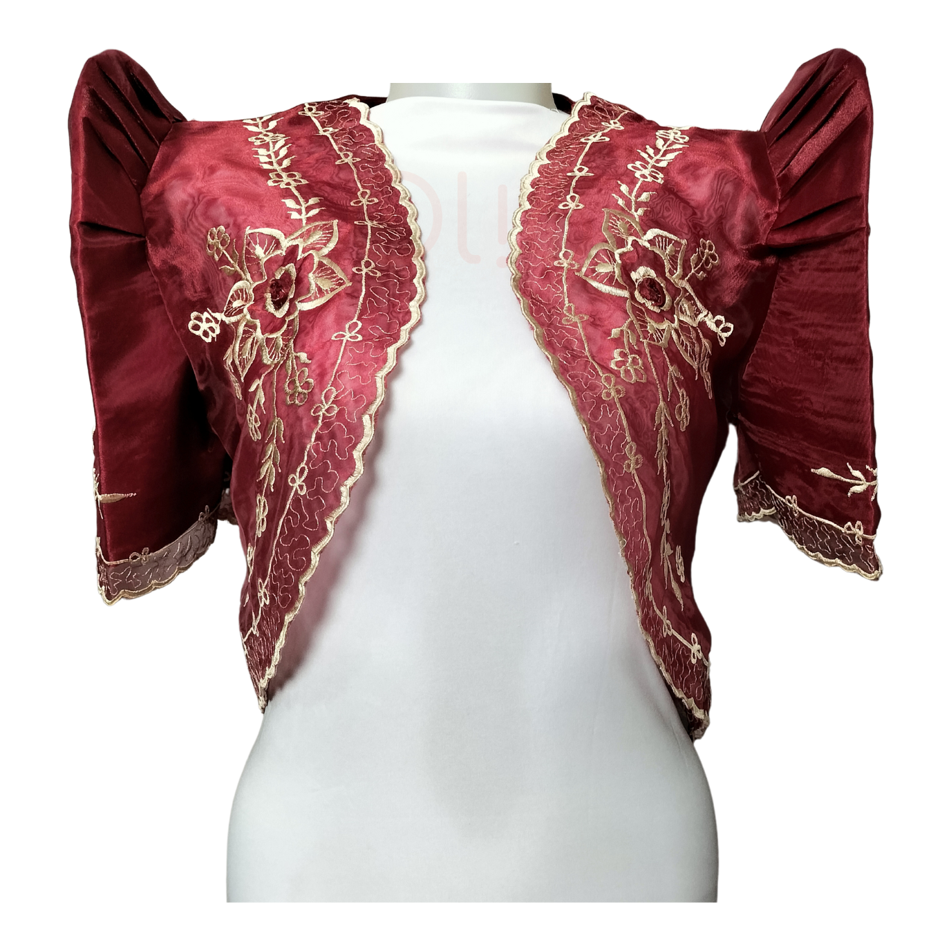 Modern Filipiniana Bolero In Butterfly Sleeves Embroidered Classic 