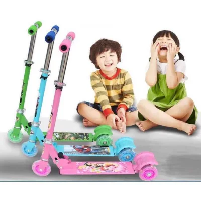 Ride-On Push Character Scooter for Kids with Laser Wheel with Box