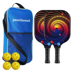 Set of 2 Pickleball Paddle Lightweight Pickleball Paddles,Thin&Quick Pickleball Rackets Set with Carrying Bag,4 Balls A