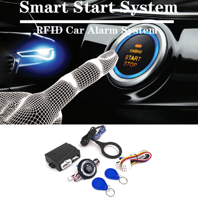 Smart RFID Car Alarm System Push Engine Start Stop Button Lock Ignition