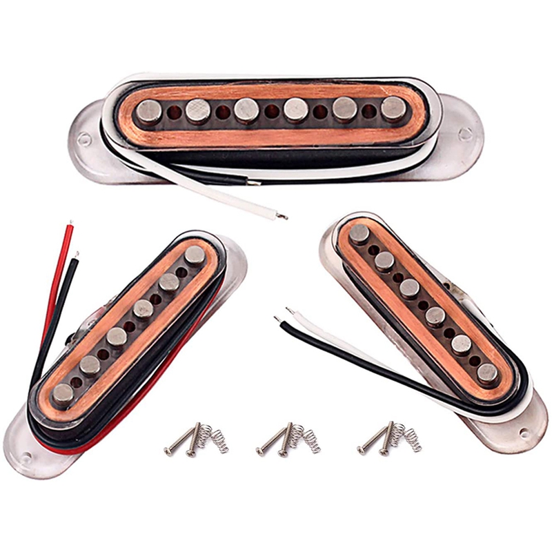 Strat Style Electric Guitar Pickup Set, Single Coil Pickups Loaded High-Output Alnico V Magnet Pole Pieces