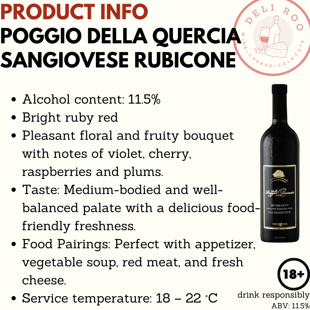 Sangiovese Wine Pairings Set PDQ Sangiovese Rubicone, Mortadella