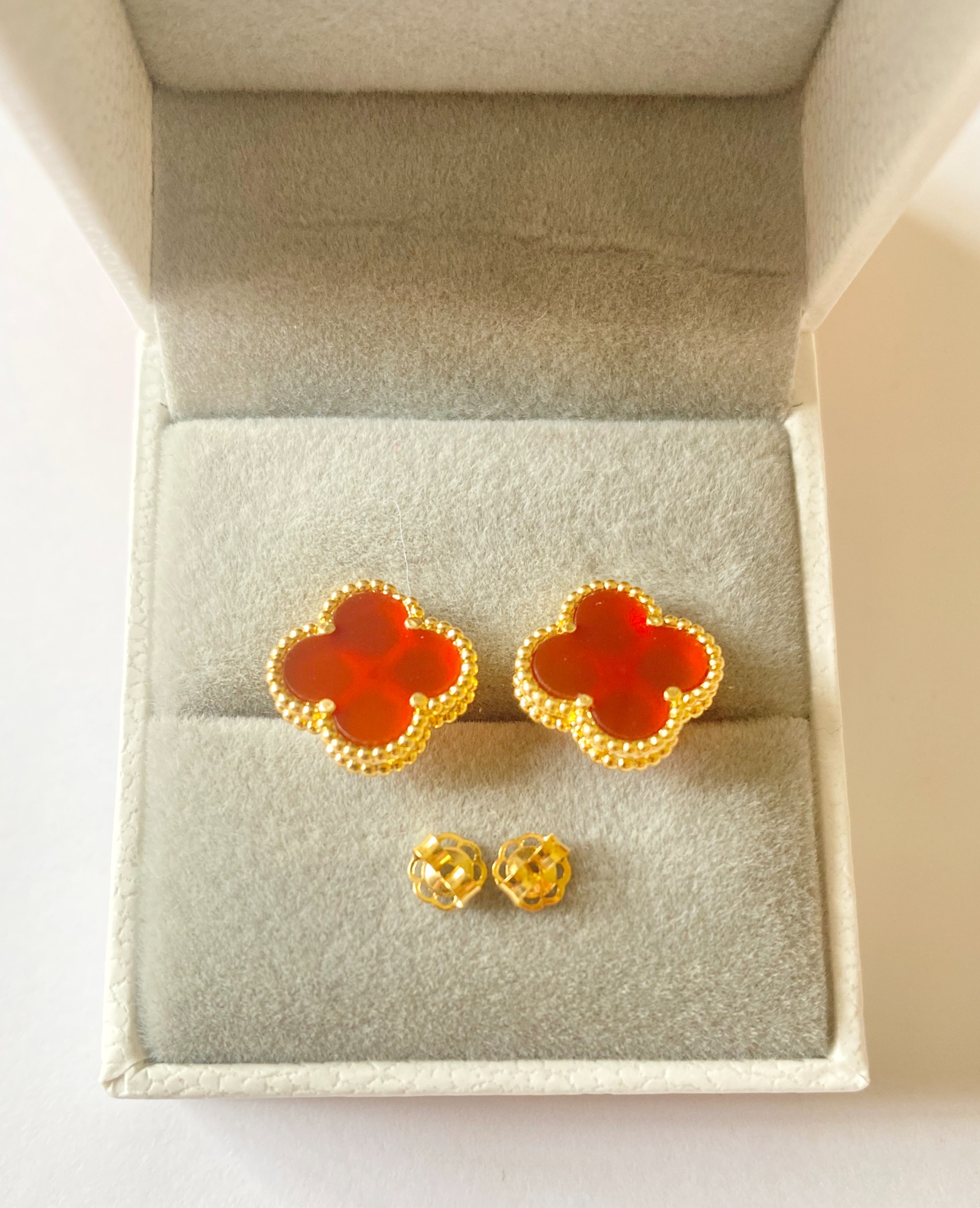 vca earrings red