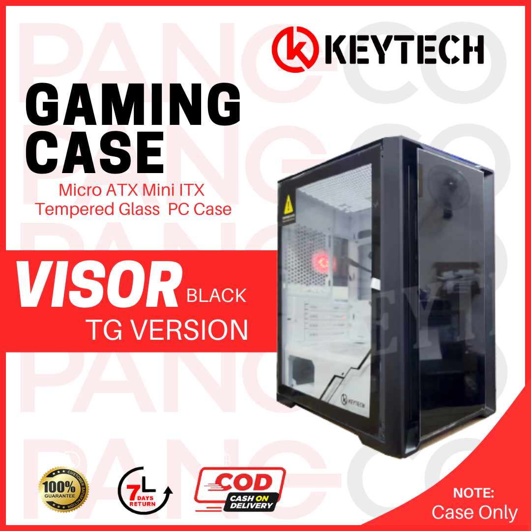 KEYTECH KNIGHT VISOR Tempered Glass Midtower Desktop PC Gaming Case