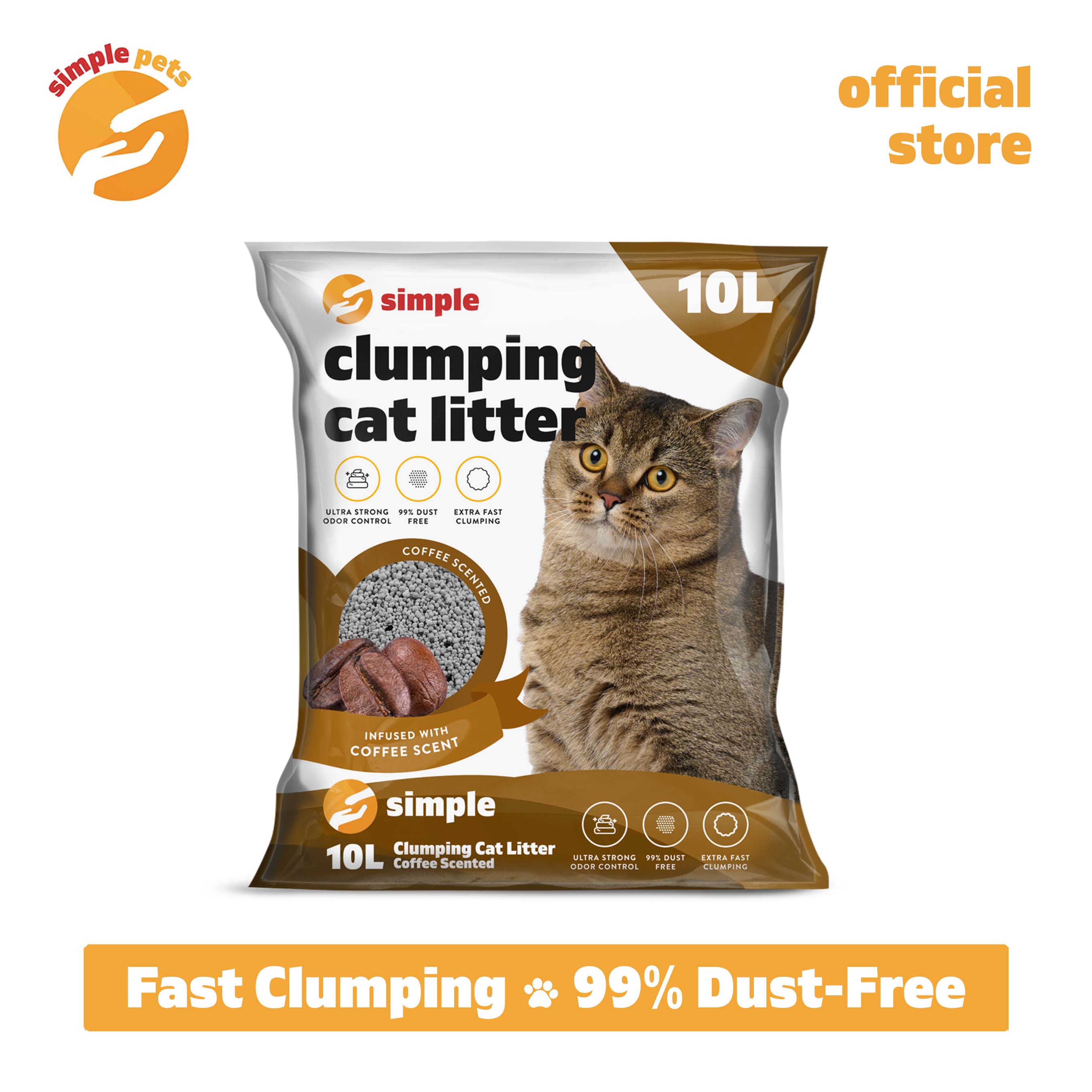 Simple Pets Coffee Clumping Cat Litter 10L (8kg) Lazada PH