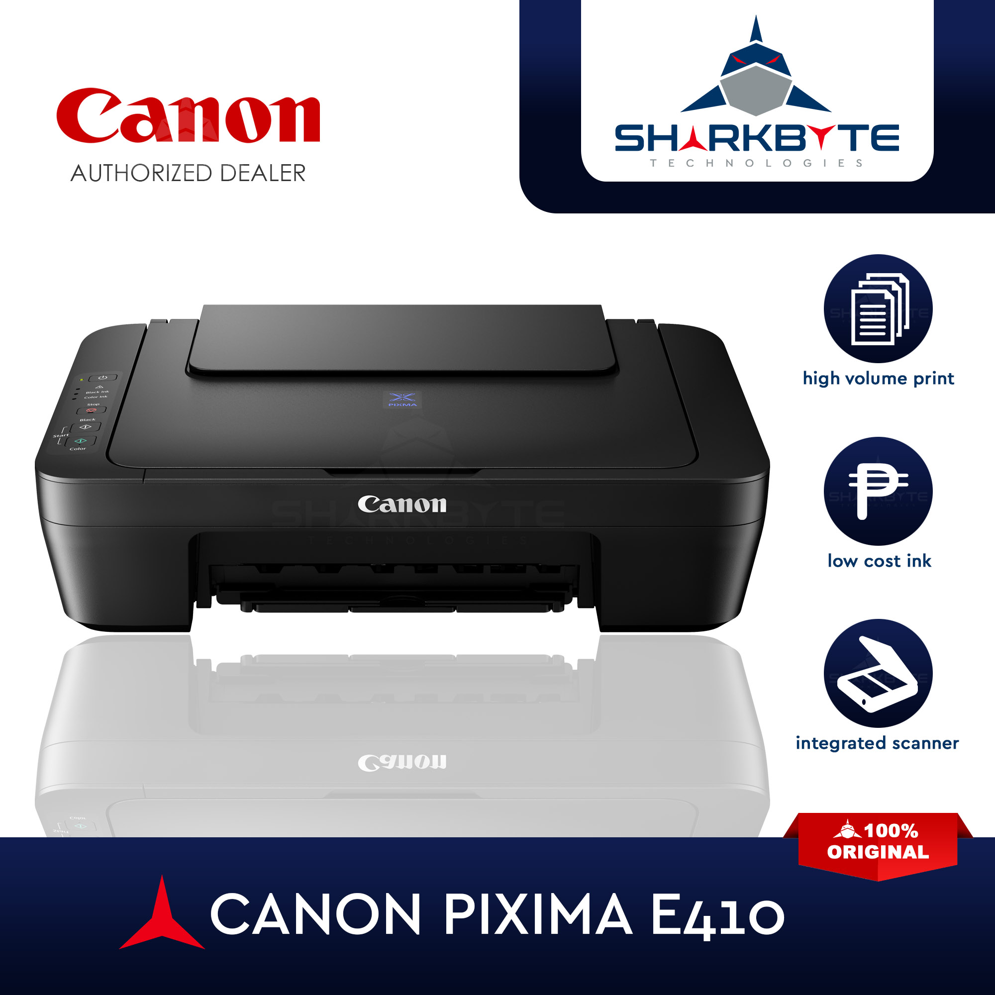 Canon Pixma E410 AllinOne Inkjet Printer and Scanner Sharkbyte
