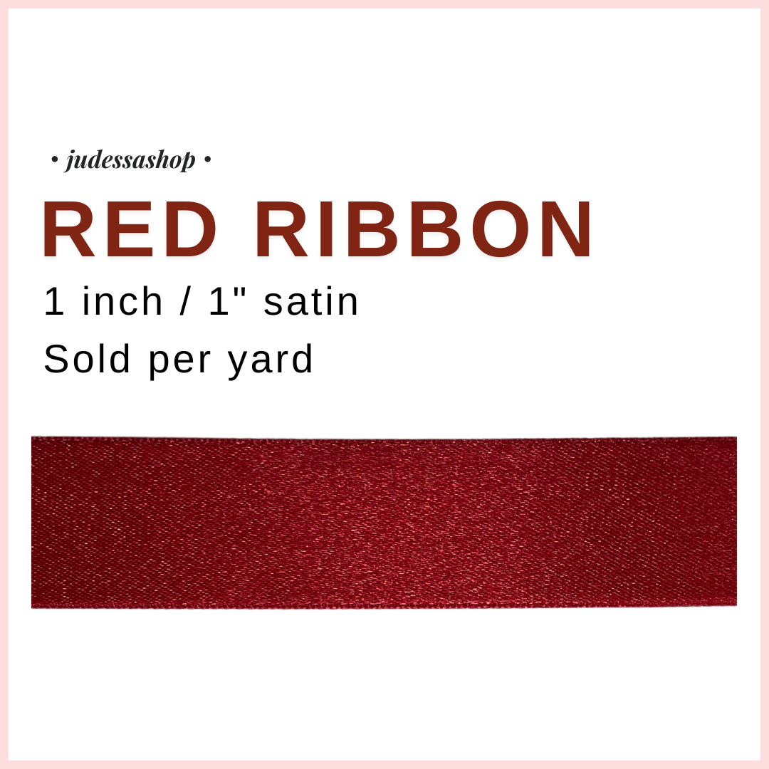 1 inch Red Satin Ribbon / 1 Red Satin Ribbon