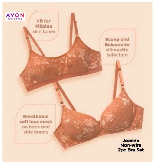 AVON Joanne Non-wire Breathable Soft Lace Bra - 2 PCS.