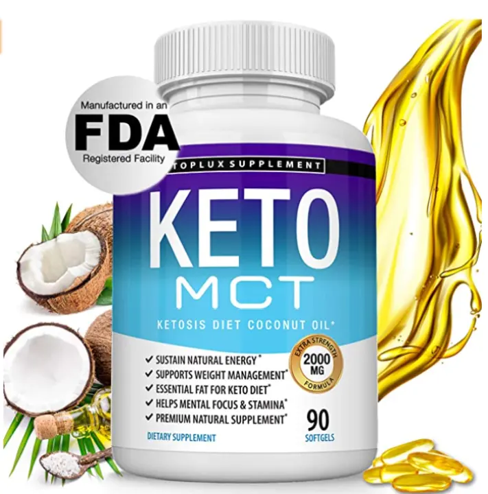 Toplux Keto Mct Oil Capsules Ketosis Diet 2000mg Natural Pure Coconut Oil Extract Pills To Support