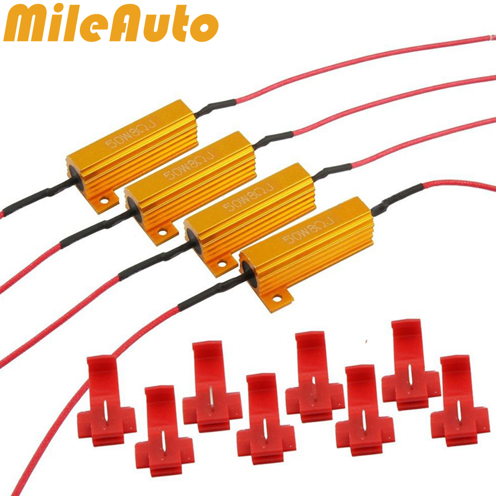 1 Pair 10W Fast Hyper Flash LED Load Resistor Decoder for Motorcycle Turn Signal Blink Error Code Turn Signal Load Decoder 