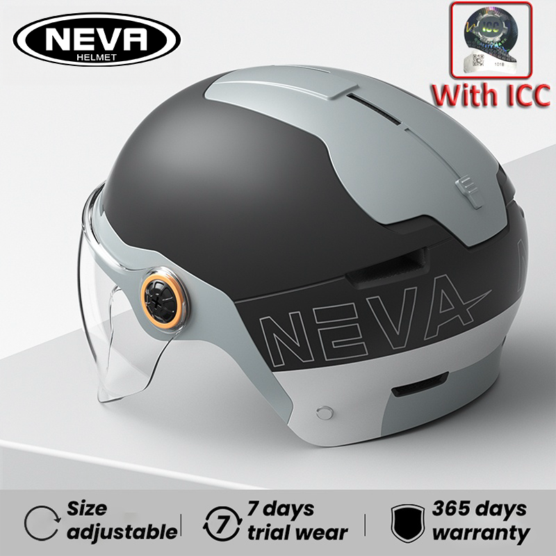 NEVA HF-12 Half Face Helmet for Motorcycle Original With icc