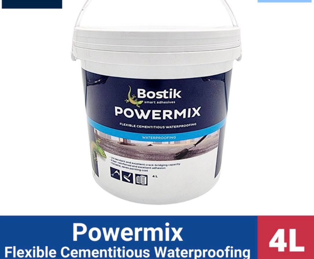 Bostik Powermix Flexible Cement Waterproofing Mix for Concrete 4 Liters ...