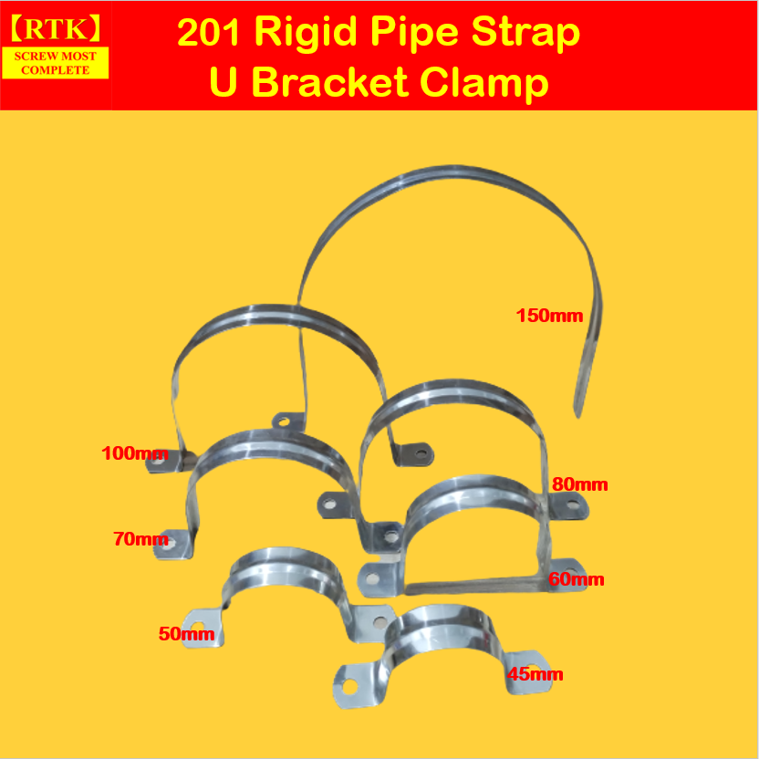 RTK 45mm150mm Stainless 201 Rigid Pipe Strap U Bracket Clamp Hanger