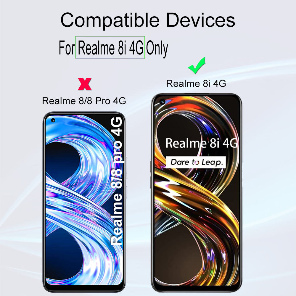 Ibywind Vetro Temperato Per Realme 8i/Narzo 50 4G [2 Pezzi] Con Protezione Fotocamera E Skin Carbonio Posteriore
