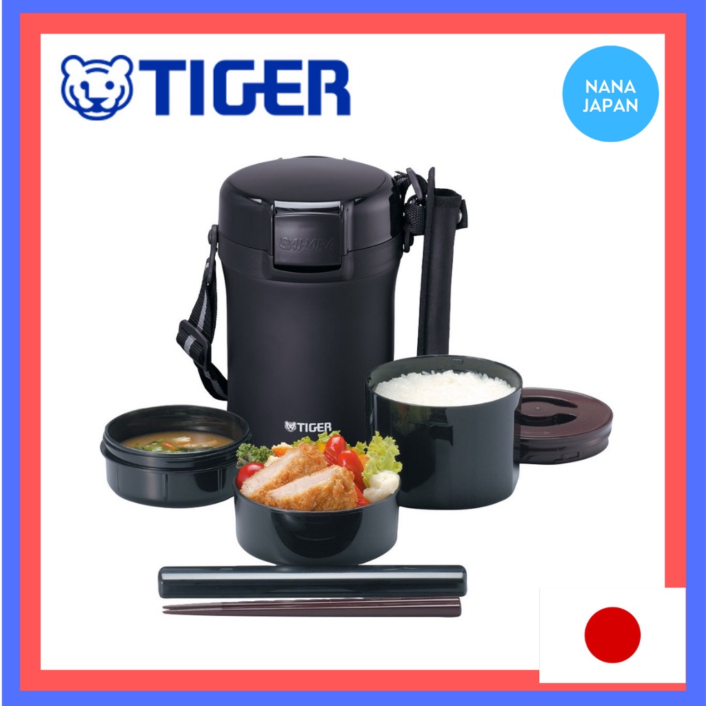 Tiger LWU-A202-KM Tiger Thermos Insulated Lunch Box, Stainless Steel, Lunch  Jar, Rice Bowl, Approx. 4 Cups, Black