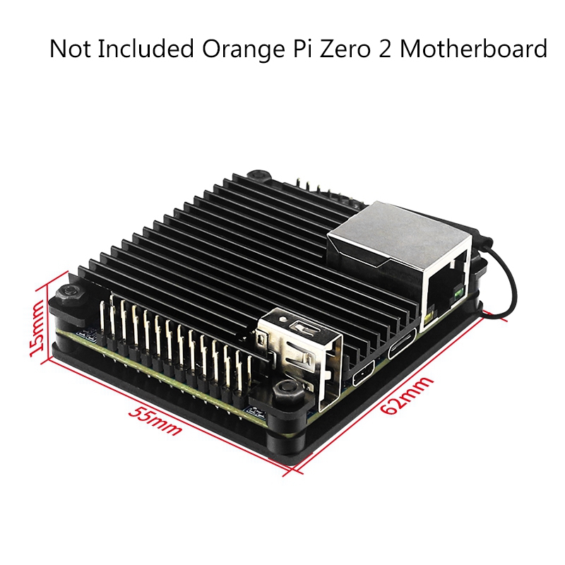 For Orange Pi Zero 2 Aluminum Case Development Board Protection Cooling Shell Metal Protective Passive Cooling Enclosure