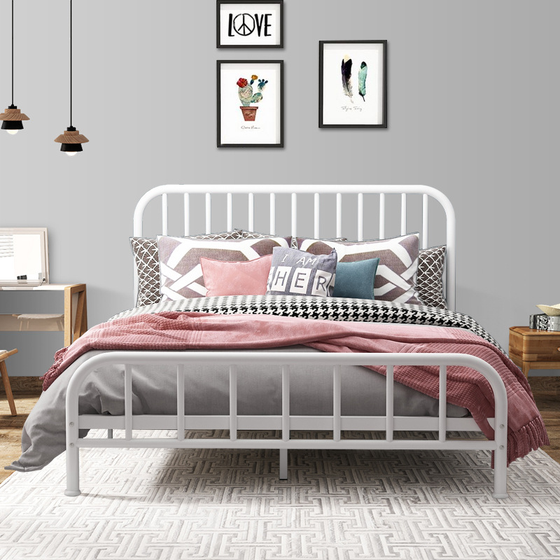 Stainless Steel Double Bed Frame Queen Bed Princess Iron Black/White