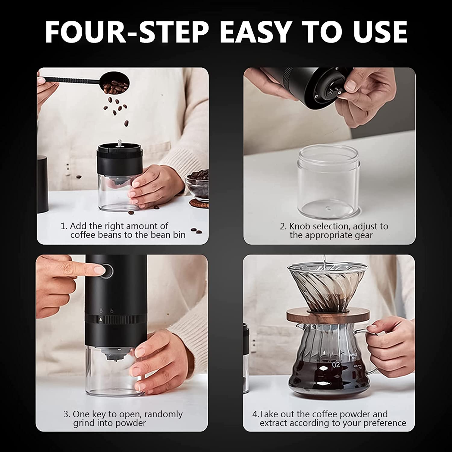 PARACITY Coffee Grinder Electric Burr, Small Cordless Coffee Grinder Mini  with Multi Grind Setting, Portable Coffee Bean Grinder Automatic for  Camping/Drip/Espresso/Pour Over French Press, USB - Yahoo Shopping