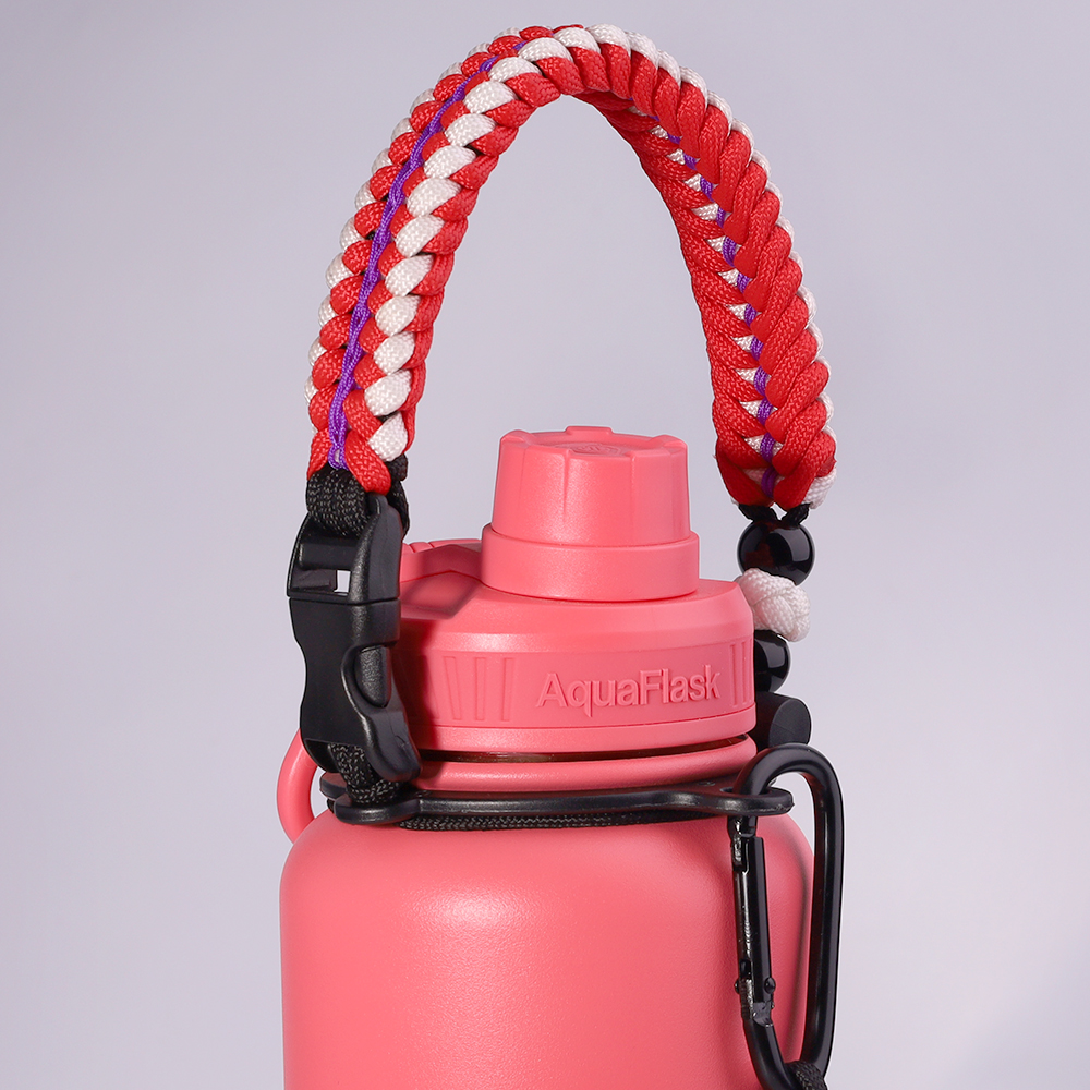 One MissionX Paracord Handle 2.0 for Hydro Flask Wide Mouth Water Bottles -  Also Compatible with Iron Flask, Simple Modern, Takeya, Fits 12oz to 64oz