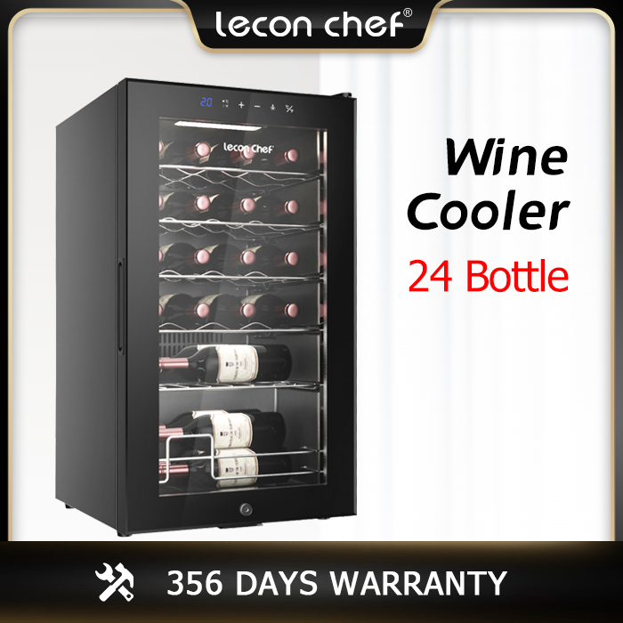Lecon chef wine cooler 24 Bottle Wine Cooler, Black Thermoelectric Wine