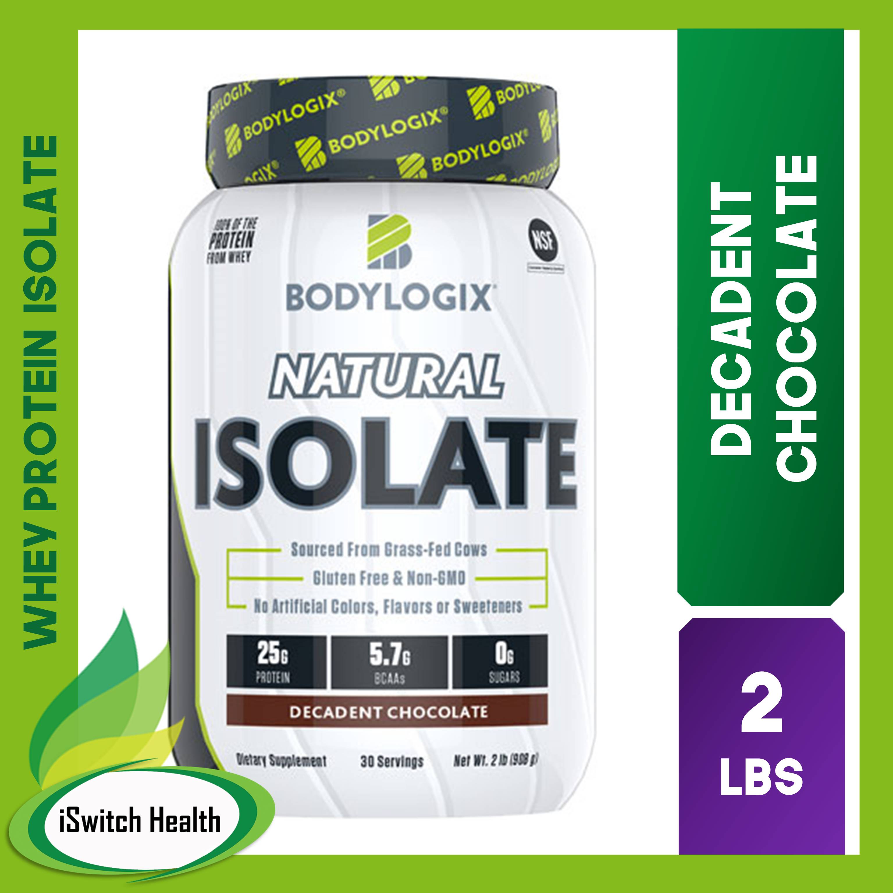 BodyLogix Natural Isolate Protein Powder 2lbs Decadent Chocolate