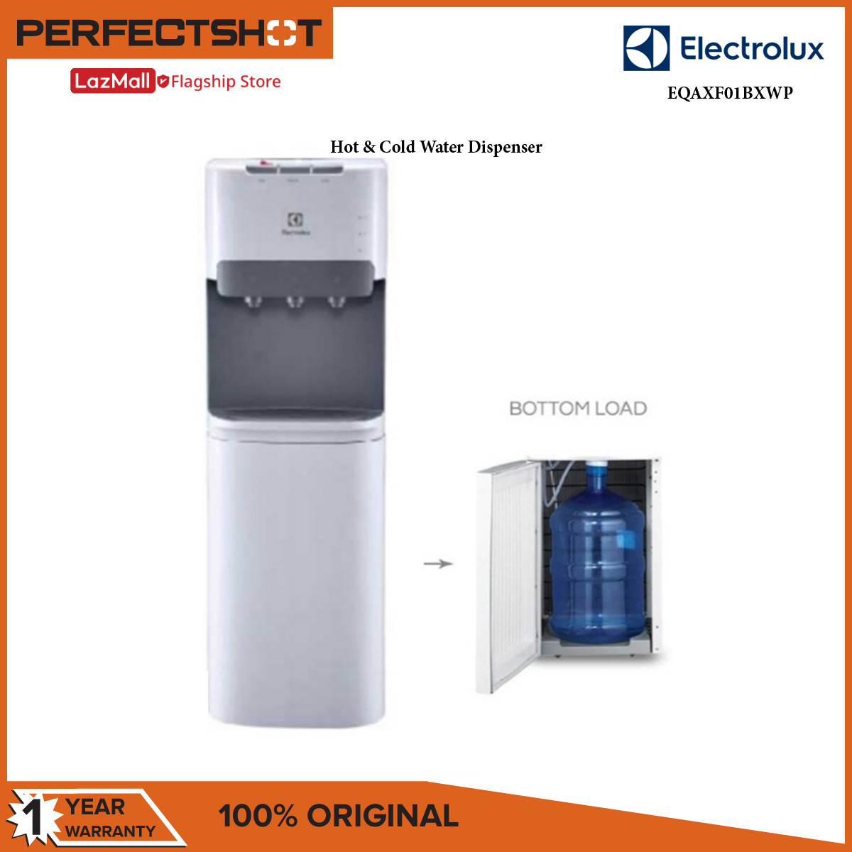 Electrolux EQAXF01BXWP 16.36kg White Bottom Loading Hot & Cold Water
