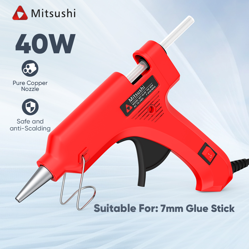  40W Mini Hot Glue Gun with Stand, 30pcs Glue Sticks