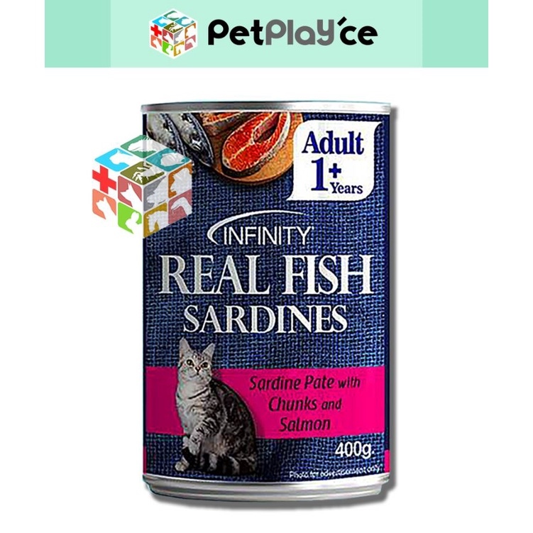 Infinity Jelly / Real Fish Sardines Kitten Cat Food Wet in Can 400g