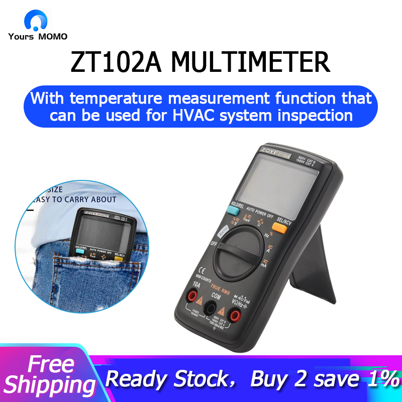 ZOYI ZT102A Digital Multimeter 6000 Counts Auto 113D Backlight AC/DC Voltmeter Transistor Tester