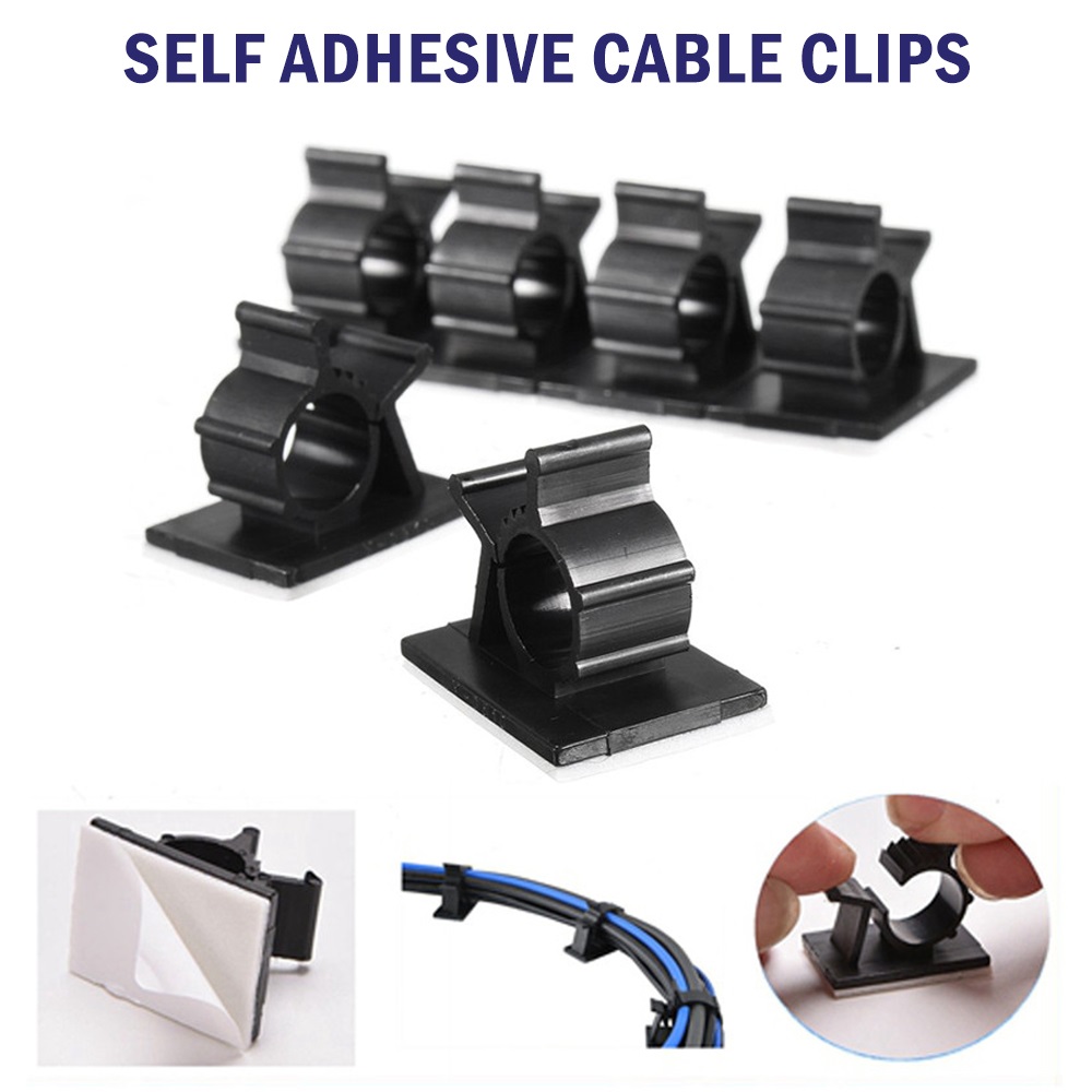 5Pcs of selfadhesive adjustable cable clamp, cable management clamp