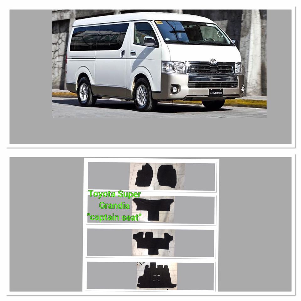 Toyota HiAce Super Grandia "captain seat" nomad rubber car mat with piping Hi Ace Grandia Nomad