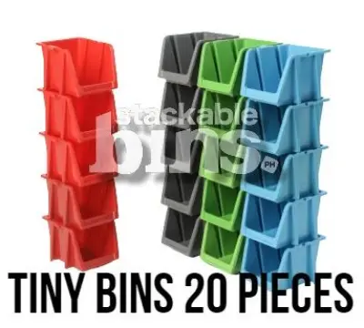 20 PCS TINY Stackable Bin Boxes Storage Organizer Supplies Tools Bins Hardware Storage Solution