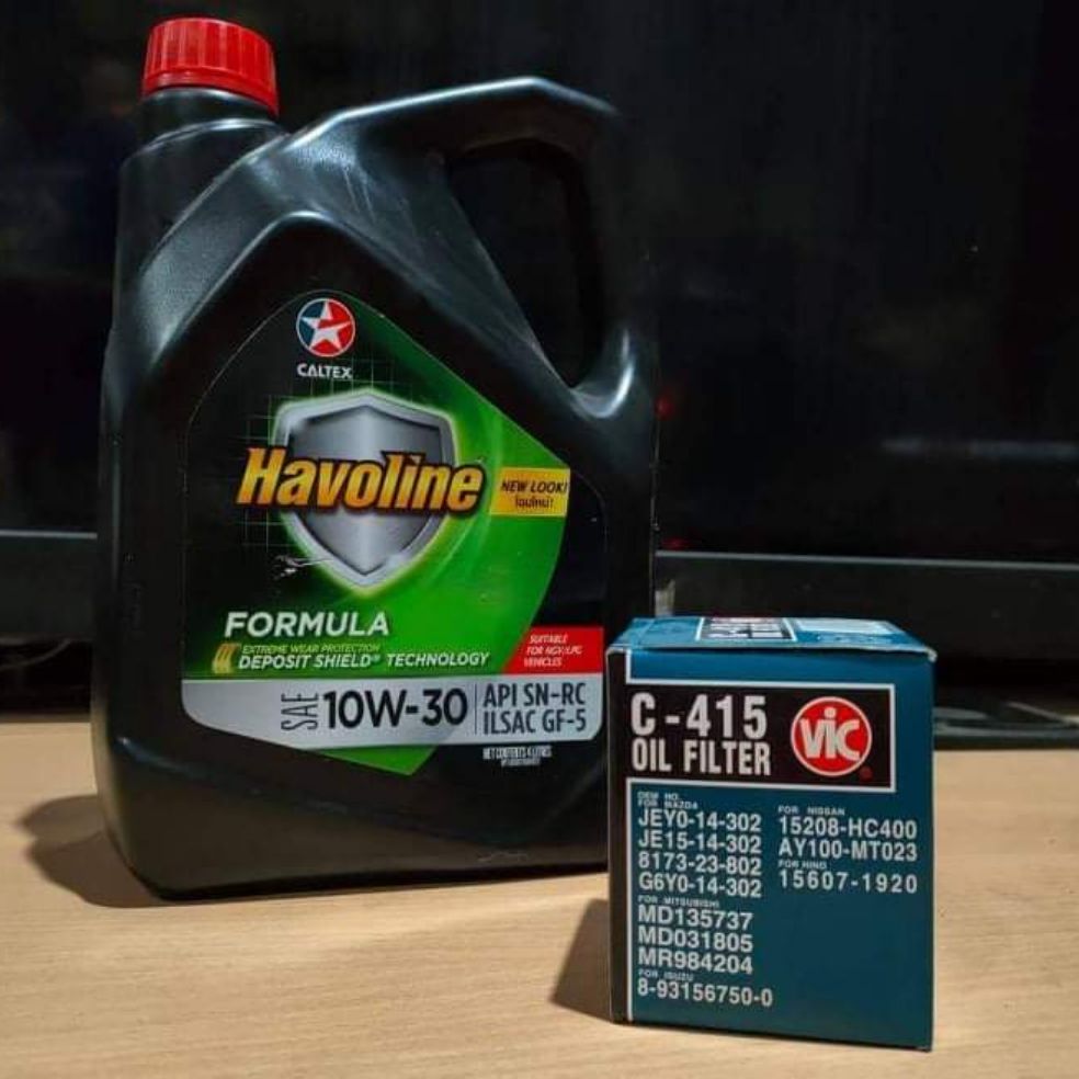 bundle havoline 10W30 semi synthetic with vic oil filter C 415 4lit for