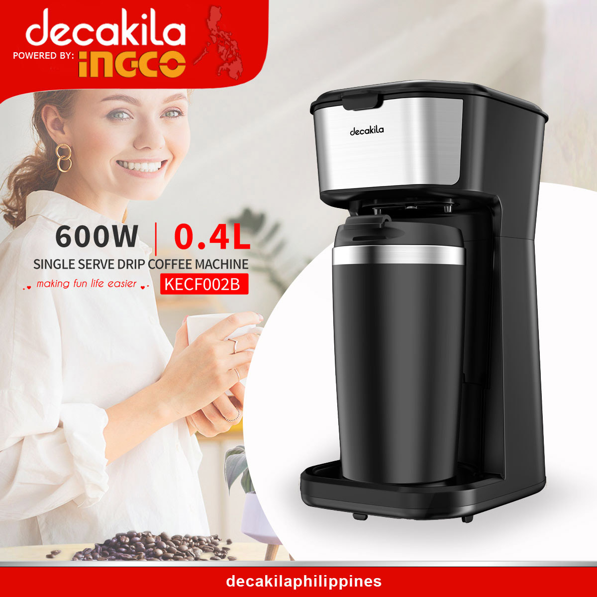 Decakila by INGCO KECF002B Single Serve Drip Coffee Machine / Coffee ...