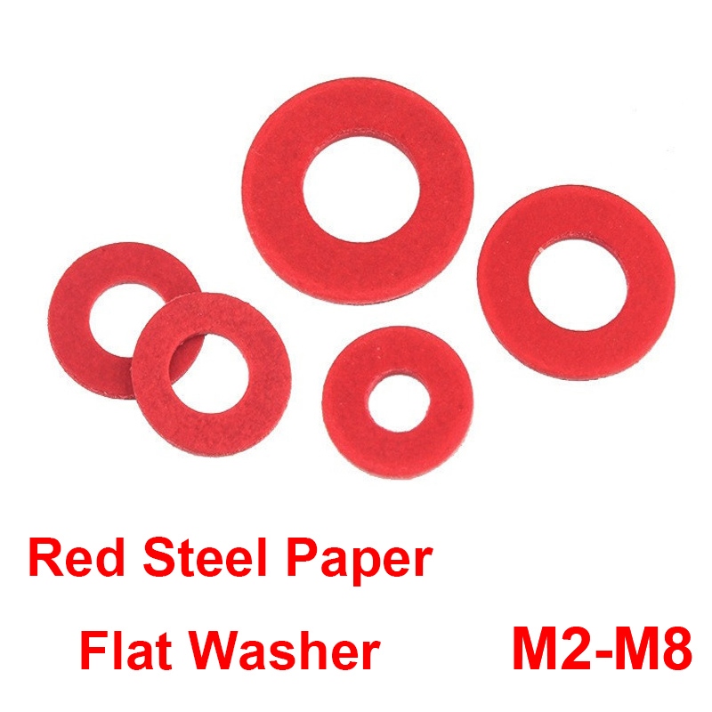2000 Pieces M4*12*0.8mm Red Paper Washer Insulation Washer 