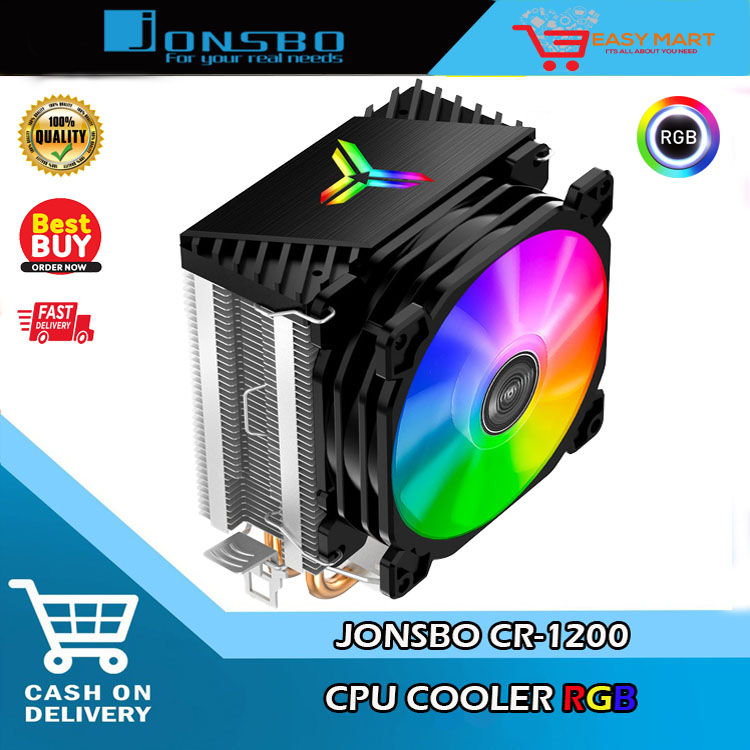 EASYMART JONSBO CR1200 CPU AIR COOLER RGB INTEL LGA1200/775/1150/1151 ...