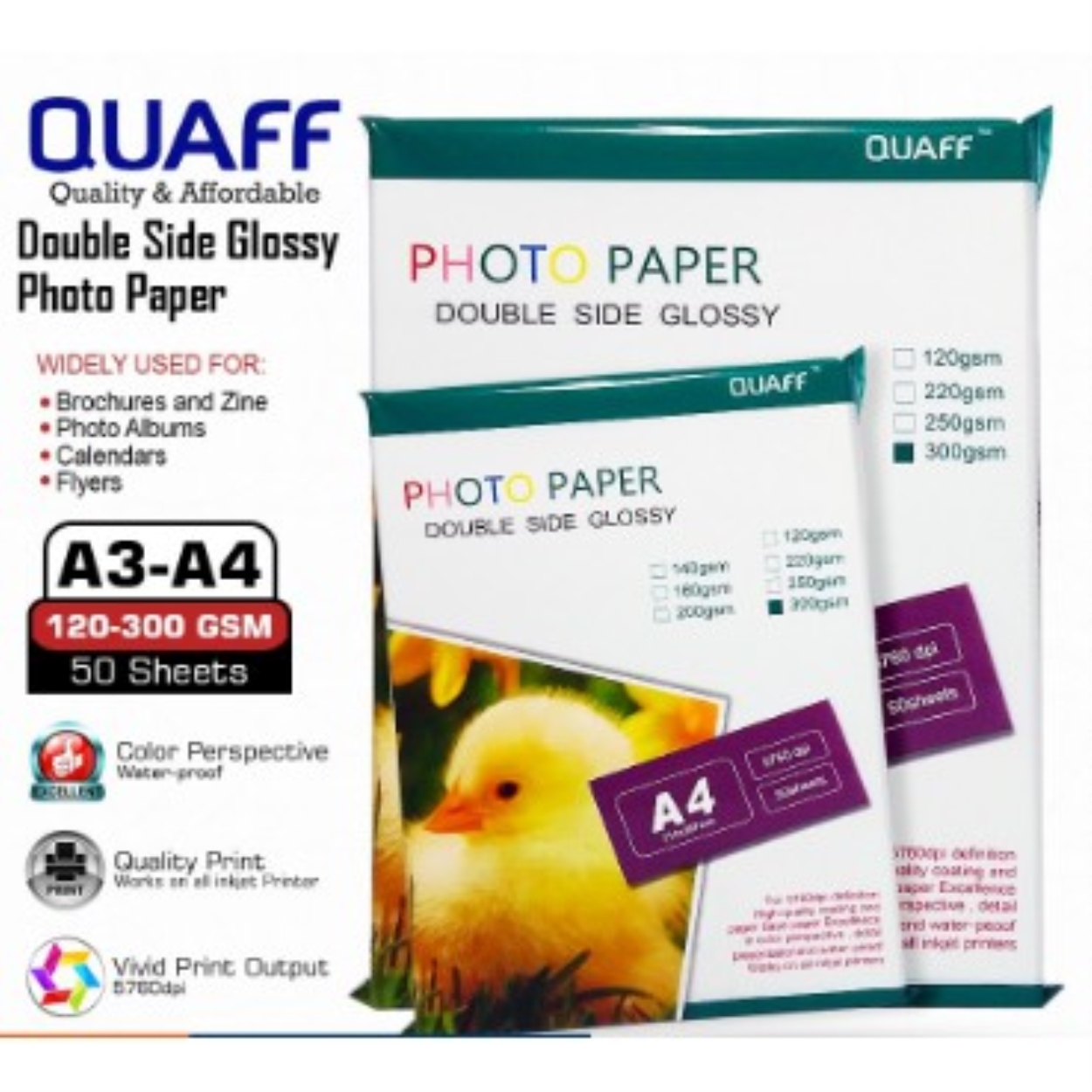 A4 Size QUAFF Glossy Double Sided Photo Paper 50 Sheets Pack Lazada PH