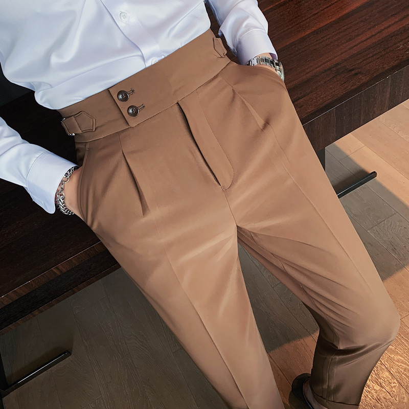 2021 New Design Men High Waist Trousers 